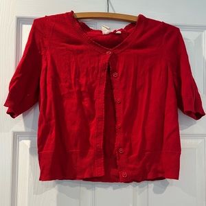 Anthropologie Yellow Bird Red Cardigan Size Medium